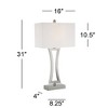 360 Lighting Roxie Modern Table Lamps Set of 2 with Clear Acrylic Risers 31" Tall Brushed Nickel Off White Rectangular Shade for Bedroom Living Room - 4 of 4