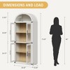 Arched Bookshelf with Doors Farmhouse Bookcase 15.83in Depth Display Storage Shelves 71.4in Tall Wooden Display Cabinet - 2 of 4