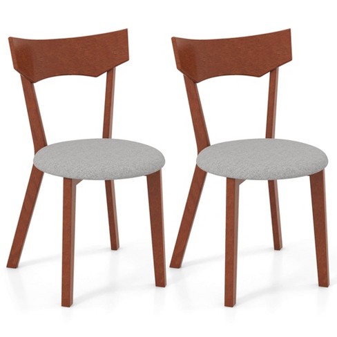 Costway Wooden Armless Dining Chair Set of 2/4 with Rubber Wood Legs Padded Seat Cushion - image 1 of 4