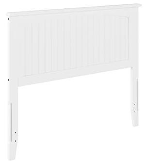 Nantucket White Full Solid Wood Headboard with USB Charger