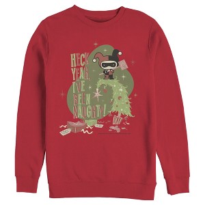 Men's Batman Christmas Naughty Harley Quinn Sweatshirt - 1 of 3