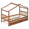Twin Size Wooden House Bed with Twin Size Trundle for Kids or Teens Bedroom - 4 of 4