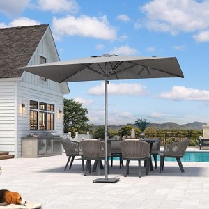 PURPLE LEAF Outdoor Patio Umbrella Market Table Sun Umbrellas with 8 Aluminum Sturdy Ribs for Backyard Deck Garden Pool - 1 of 1