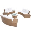 YOOCOZZ Patio Rattan 10-Piece Half Round Sectional Sectional Sofa Set - 3 of 4