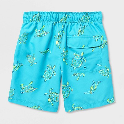 Cat & Jack Boys' Roaming Turtles Swim Trunks - Cat & Jack™ Blue/ Showy Green S — фото 3