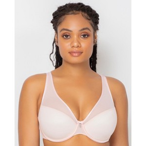 Curvy Couture Women's Full Figure Sheer Mesh Plunge T-shirt Bra - 1 of 3