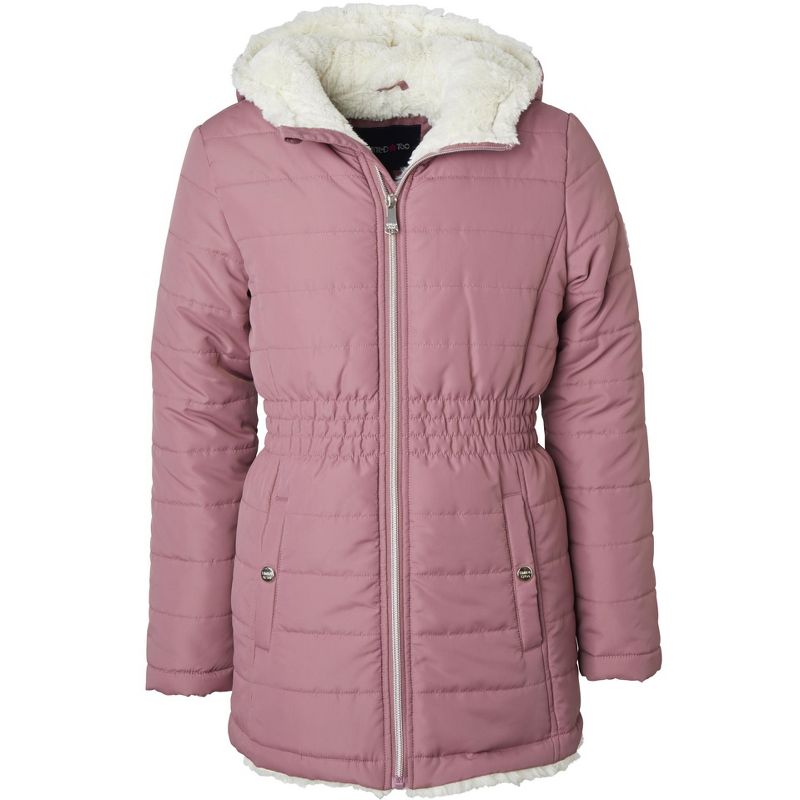 Limited Too Little Girl Midweight Long Puffer Jacket with Baby Fur Lining, 1 of 3