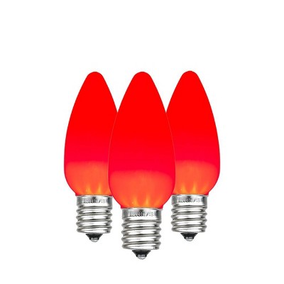 Novelty Lights C7 LED Plastic Ceramic (Opaue) Christmas Replacement Bulbs Dimmable 25 Pack