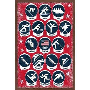 Trends International Team USA: 2026 Winter Olympics (Milan) - Pictograms Framed Wall Poster Prints - 1 of 4