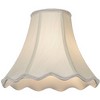 Imperial Shade Creme Small Scallop Bell Lamp Shade 5" Top x 12" Bottom x 10" Slant x 9.5 High (Spider) Replacement with Harp and Finial - 2 of 4