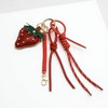Anna-Kaci Strawberry Charm Keychain with Faux Leather Straps and Gold-Tone Details - Red - 3 of 4