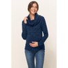 Hello Miz Women's Cowl Neck Long Sleeve Maternity Knit Sweater Top - 3 of 4