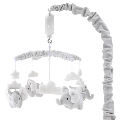The Peanutshell Elephant Musical Mobile in Gray