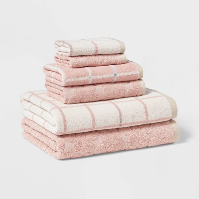 6pc Bath Towel Bundle Set Pink - Room Essentials™