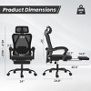 FURNIinspire Task and Office Chairs, Office ChairMesh Office Desk Chair with Headrest, High Back Computer Chair, Black, 24.8"*24.8"*49.2" - 2 of 4