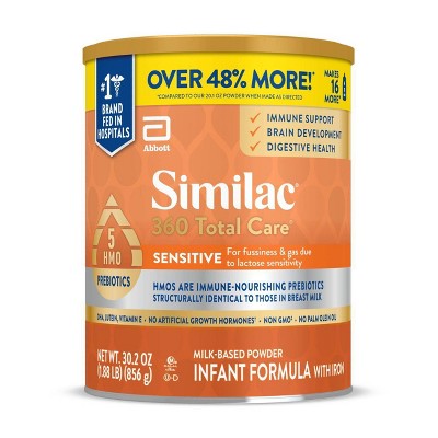 Similac 360 Total Care Sensitive Non-GMO Infant Formula Powder - 30.2oz