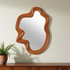 HomeRoots 35" Brown Solid Wood Abstract Geometric Framed Accent Mirror - 2 of 4