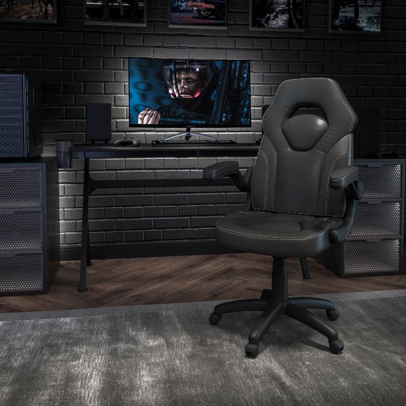 Flash Furniture X10 Gaming Chair Racing Office Ergonomic Computer PC Adjustable Swivel Chair with Flip-up Arms, 3 of 15