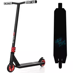 Costway High End Pro Stunt Scooter W/Luminous Aluminum Deck 10mm Wheel Freestyle Tricks, Red