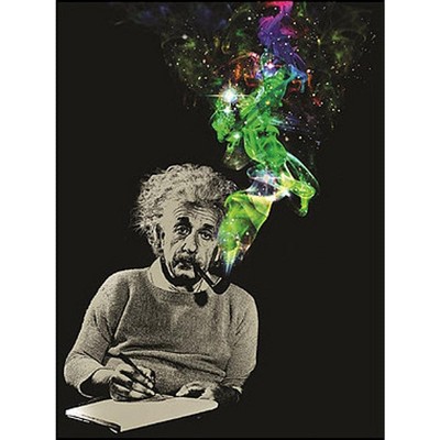 Just Funky Albert Einstein Smoke Galaxy Lightweight Fleece Throw Blanket | 45 x 60 Inches
