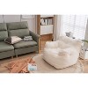 VYNXARIA Soft Teddy Fabric Tufted Foam Bean Bag Chair With Teddy Fabric Ivory White - 3 of 4