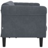 vidaXL Dark Gray Velvet 3-Seater Sofa - Comfortable Upholstered Couch for Living Room, Modern Design with Sturdy Legs & Spacious Seating - 4 of 4