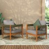 Christopher Knight Home Clifton Patio Rustic Acacia and Rope Upholstered Club Chair with Curved Back (Set of 2) - 2 of 4