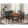 HomeStock 5-Pc Black and Cherry Finish Solid Wood Top - Round Dining Room Set - Seats-4 - 2 of 4