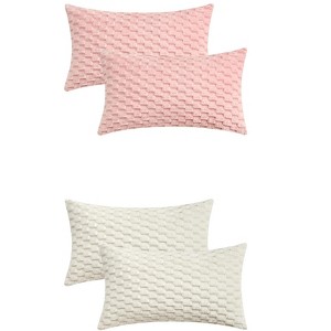 REGALWOVEN 4 Pcs Soft Fuzzy Plush Decorative Throw Pillow Covers for Sofa Couch Bed Living Room - 1 of 4