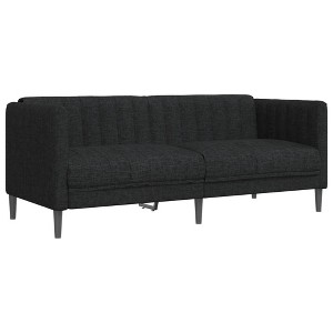 vidaXL Sofa Black Polyester, Plywood, Solid Wood, Foam 2-Seater Sofa - 1 of 4