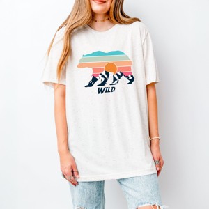 Simply Sage Market Wild Bear Short Sleeve Tee - L - Oatmeal - 1 of 4