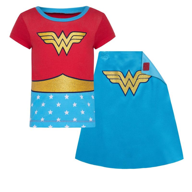 DC Comics Justice League Wonder Woman Costume Graphic T-Shirt and Cape , 1 of 8