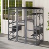 Costway Large Wooden Cat House 71'' Indoor Outdoor Weatherproof Catio Kitten Enclosure - 3 of 4