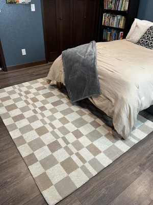 Checkered Woven Flatweave Area Rug White - Threshold™ : Target