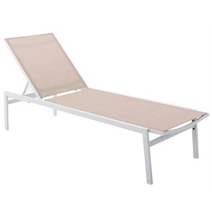 Meridian Furniture Maldives Cream Water Resisting Fabric Patio Adjustable Chaise - 1 of 4