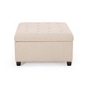 TUYOHW 31" Square Storage Bench,End of Bed Ottoman Bench with Button-Tufted Lid,Ottoman for Living Room,Entryway - 3 of 4