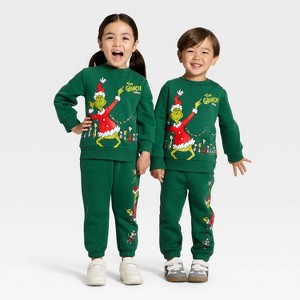 Toddler The Grinch Fleece Sweatshirt - Dark Green - 1 of 3