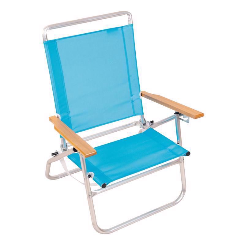 Rio 3-Position Blue Beach Folding Chair, 1 of 2