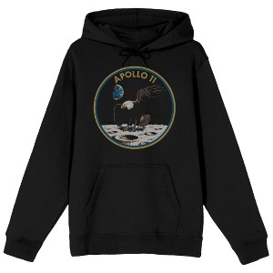 NASA Apollo 11 Eagle Long Sleeve Black Adult Hooded Sweatshirt - 1 of 3
