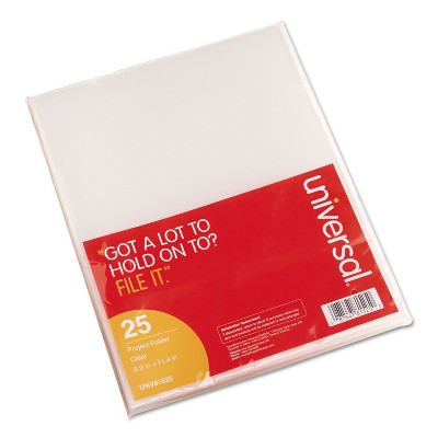 Universal Project Folders Jacket Poly Letter Clear 25/Pack 81525