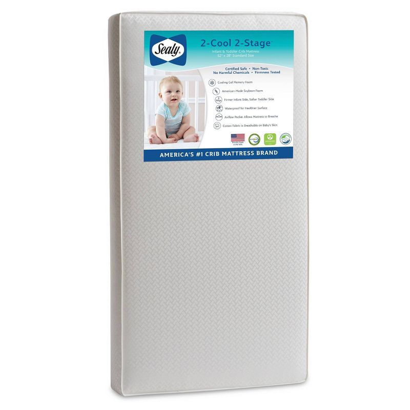 Sealy 2-Cool 2-Stage Crib And Toddler Mattress, 1 of 7