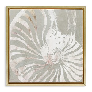 Stupell Industries Beige Nautilus Pattern, 18" x 18" - 1 of 4