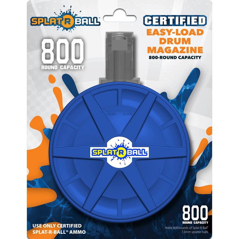 Splat-R-Ball Water Bead Blaster Easy-Load Blue Drum Magazine 800 round capacity, 2 of 4