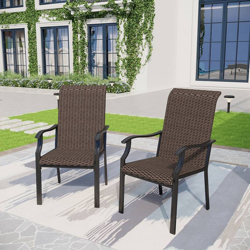 3pc Patio Conversation Set with Wicker Rattan Chairs &#38; Round Coffee Table - Captiva Designs, 5 of 9