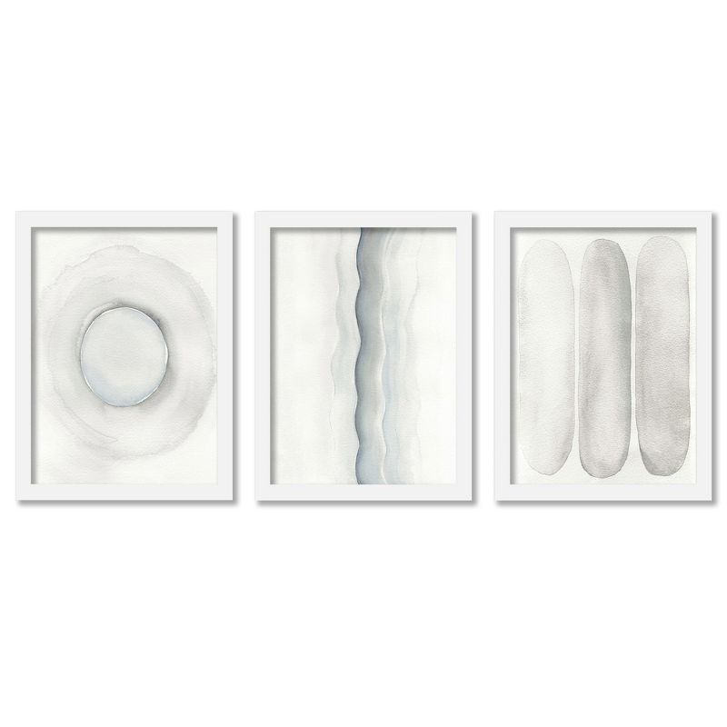 Americanflat Neutral Abstract (Set Of 3) Soft Shapes By Leah Graw Framed Triptych Wall Art Set, 1 of 5