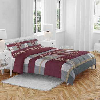 NCAA Florida State Seminoles Heathered Stripe Queen Bedding Set in a Bag - 3pc