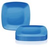 Smarty Had A Party 8.5" Blue Flat Rounded Square Disposable Plastic Buffet Plates (120 Plates) - image 3 of 3