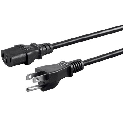 Monoprice Power Cord - 8 Feet - Black | NEMA 5-15P to IEC 60320 C13, 16AWG, 13A/1625W, 3-Prong