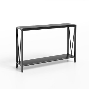 GustoWave 43''  Narrow Console Table, 2-Tier Industrial Entryway Table with Storage, Durable Sofa Table for Living Room, Hallway - 1 of 4