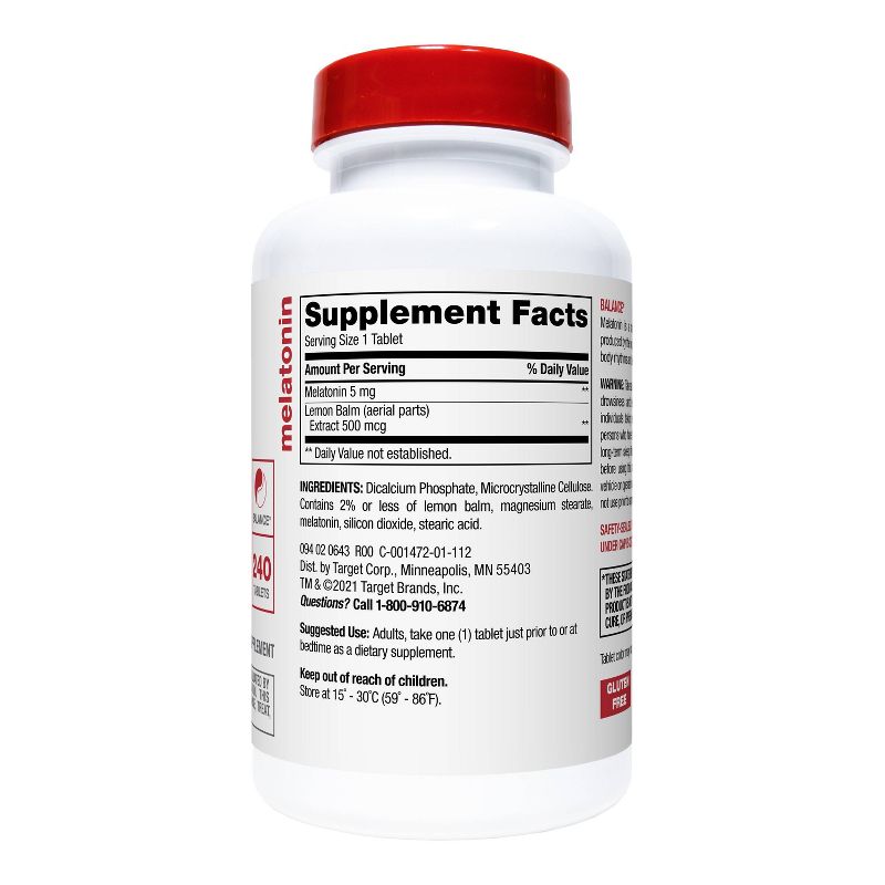 Melatonin 5mg Supplement Tablets - up & up™, 3 of 5